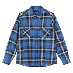 Мужская рубашка Stussy Classic Bailey Plaid LS Shirt Blue (1110202-0801) - оригинал в Украине