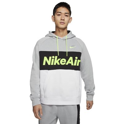 Мужская толстовка Nike NSW Air Hoodie Gray Black White Green (CJ4824-077) - оригинал в Украине