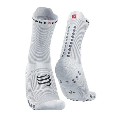 Шкарпетки Compressport Pro Racing Socks V4.0 Run High U White (XU00046B-010) - оригінал в Україні