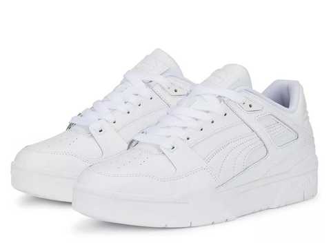 puma leather white shoes