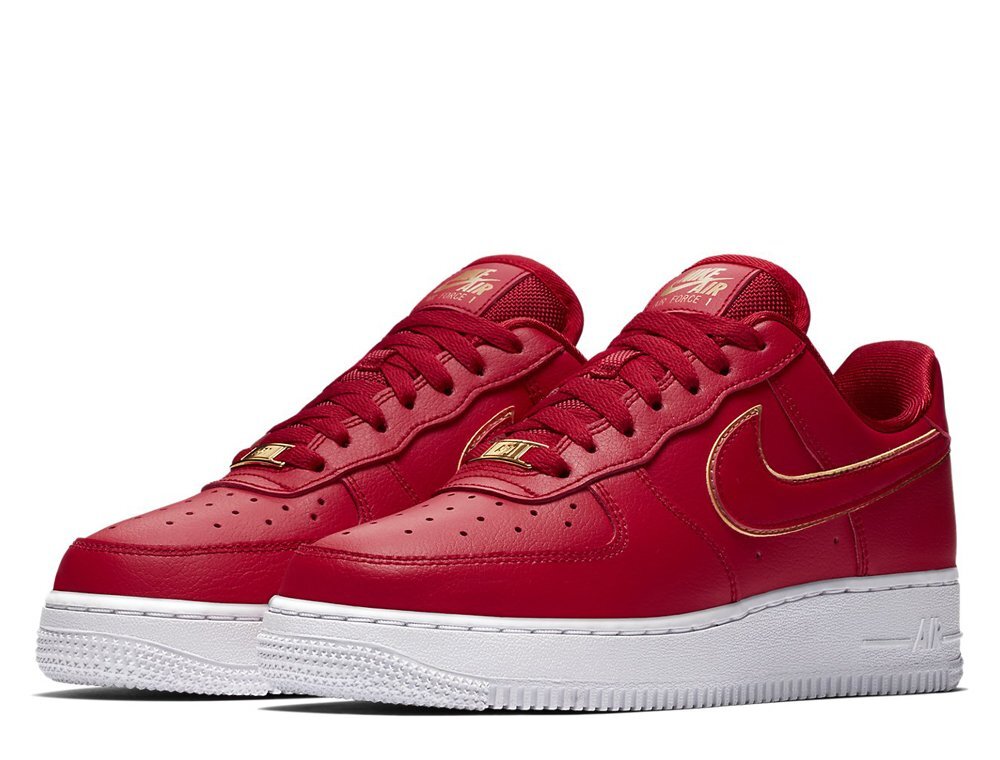 nike air force 1 red and gold