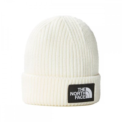 Зимняя шапка The North Face Box Logo Cuffed Beanie Gardenia White (NF0A3FJXN3N) - оригинал в Украине