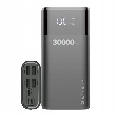 Батарея універсальна Wozinsky 30000mAh 15w Black (WPB-001BK), One Size, Повсякденні