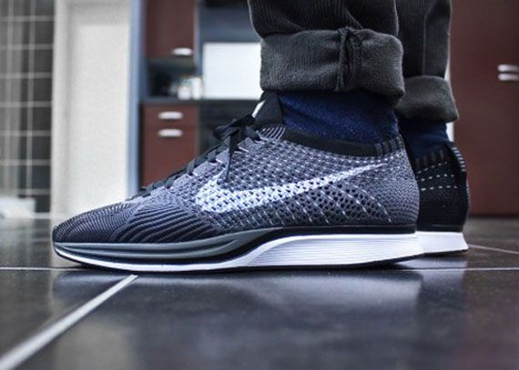 Nike Flyknit Racer Dark Grey White Black Styles.ua