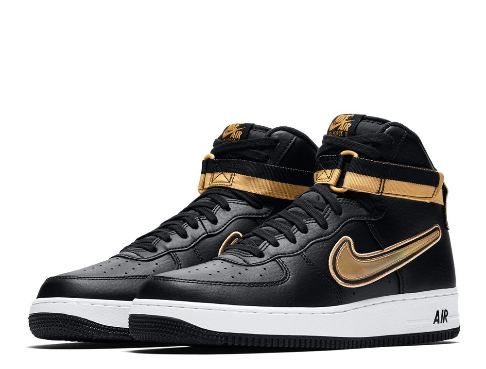 air force 1 high top black and gold