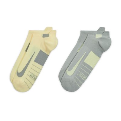 Шкарпетки Nike Multiplier Running No show Socks (2 Pairs) U Grey Yellow (SX7554-938) - оригінал в Україні