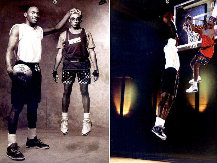 Майк Джордан и Спайк Ли (Spike Lee) в рекламе кроссовок Air Jordan 3.