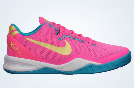 Кроссовки Nike Kobe 8 GS Dynamic Pink Electric Yellow Neo Turquoise].