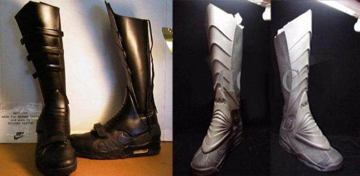 В фильме “Бэтмен” 1989 года, главный герой ходил в так называемых ботинках Bat Boot, созданных в компании Nike.