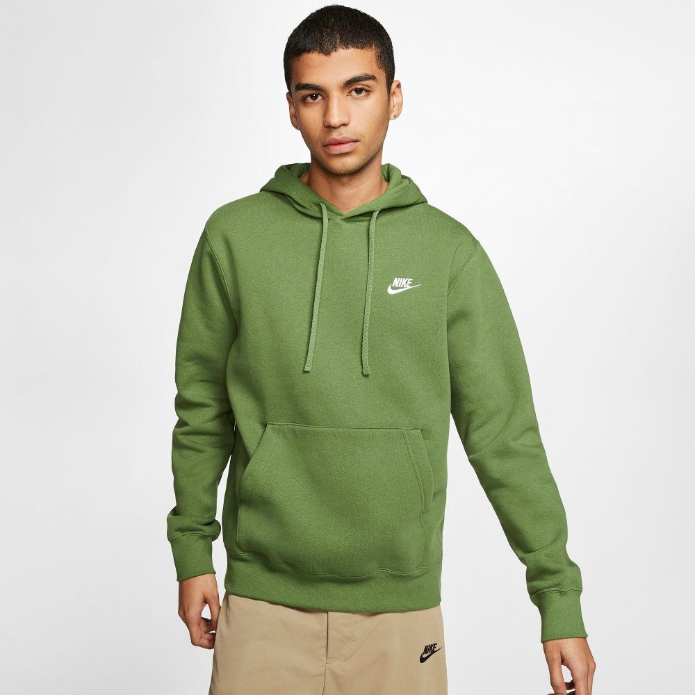 nike club hoodie in green